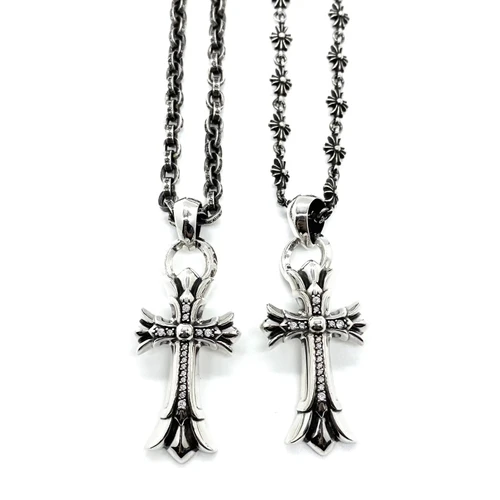 Chrome Hearts Double Cross Diamond Necklace