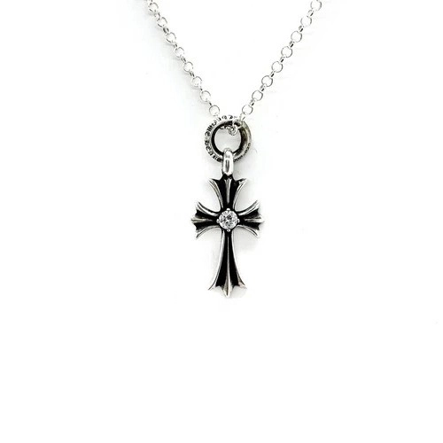 Chrome Hearts Diamond Cross Pendant Necklace