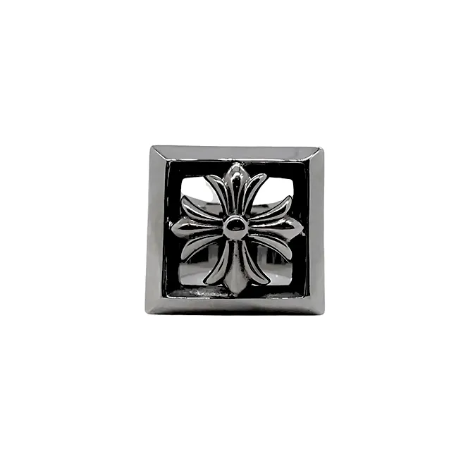 Chrome Hearts Rings Mens Hollow Cross Flower Square Ring