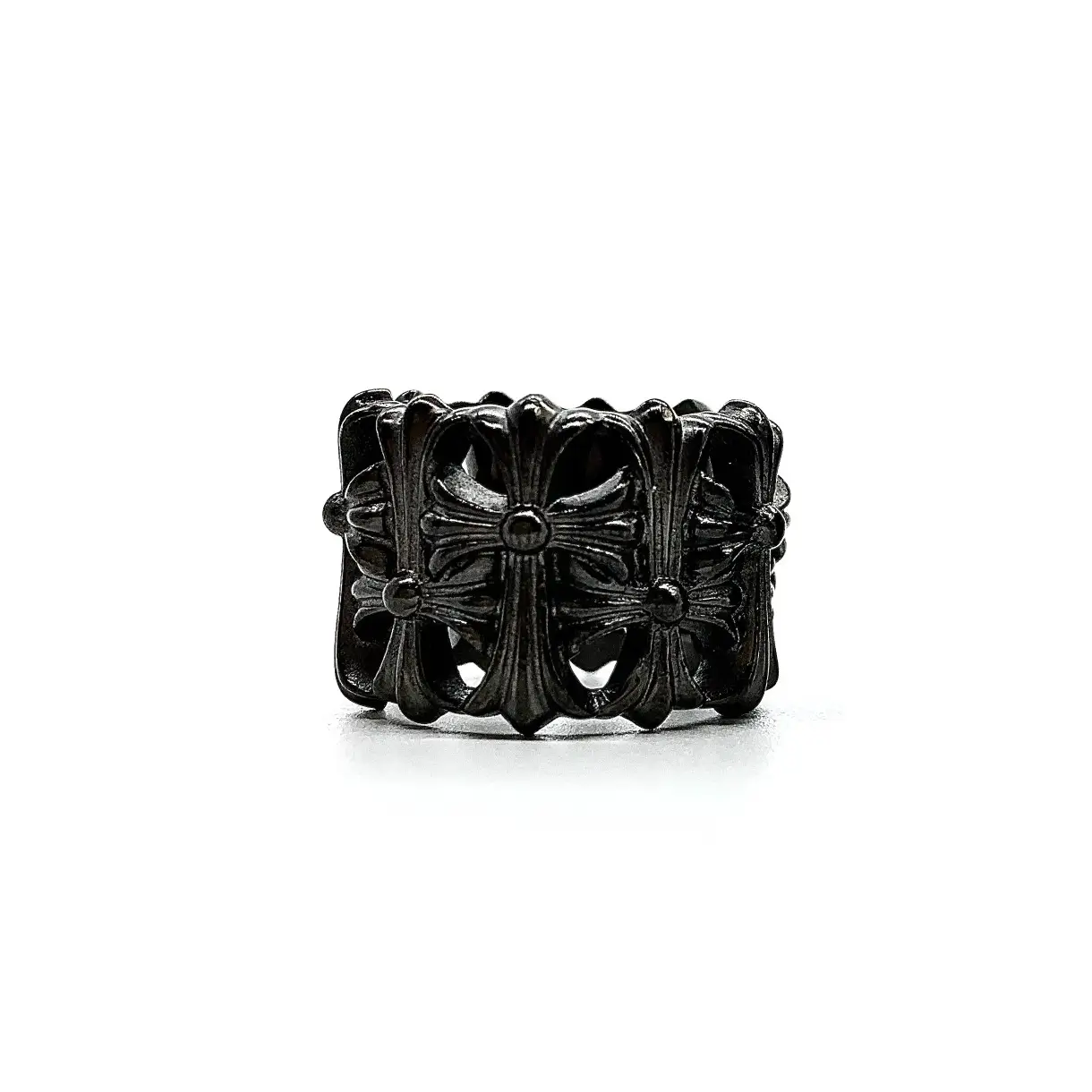 Chrome Hearts Cemetery Black Silver Round Ring