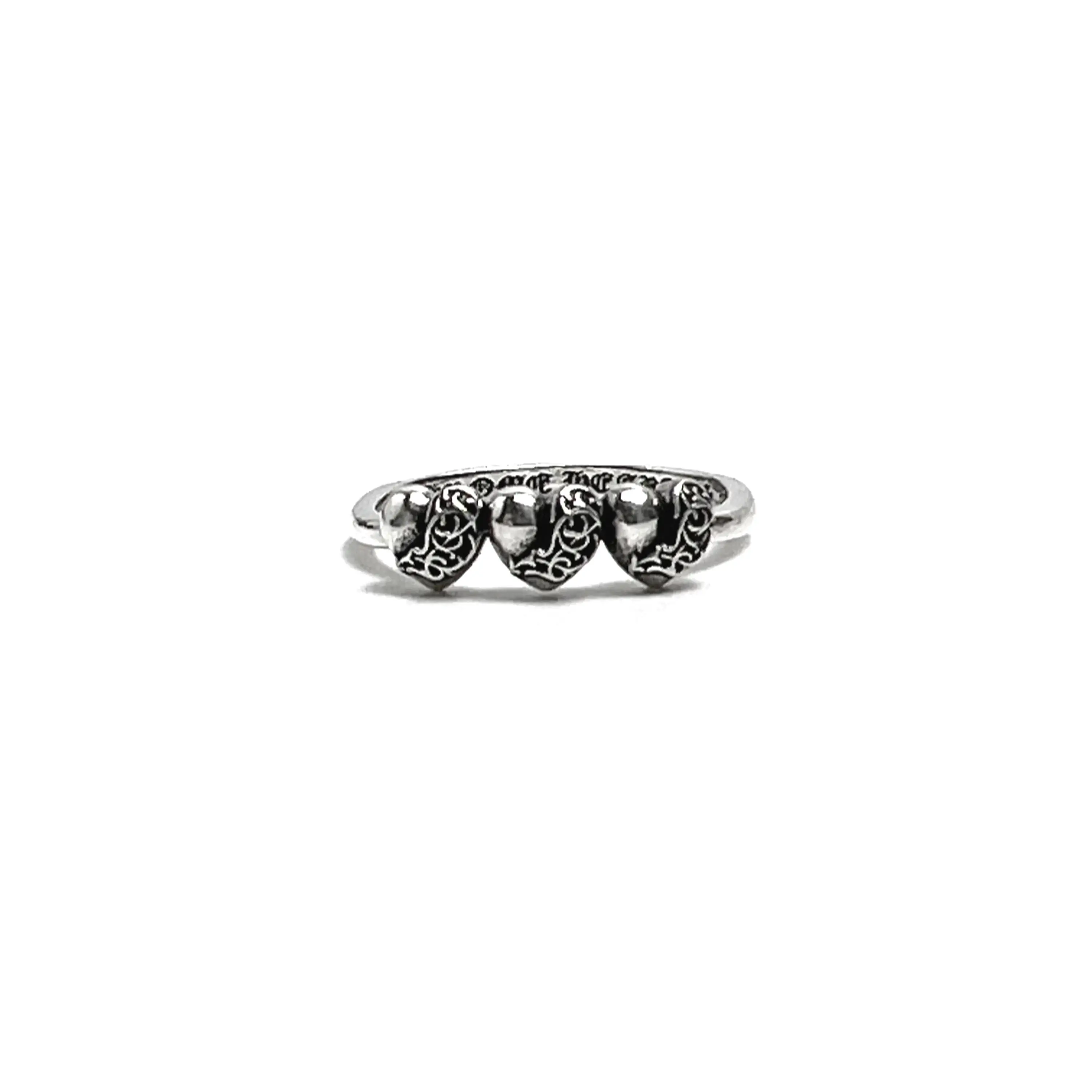 Three Chrome Hearts Heart Vine Ring