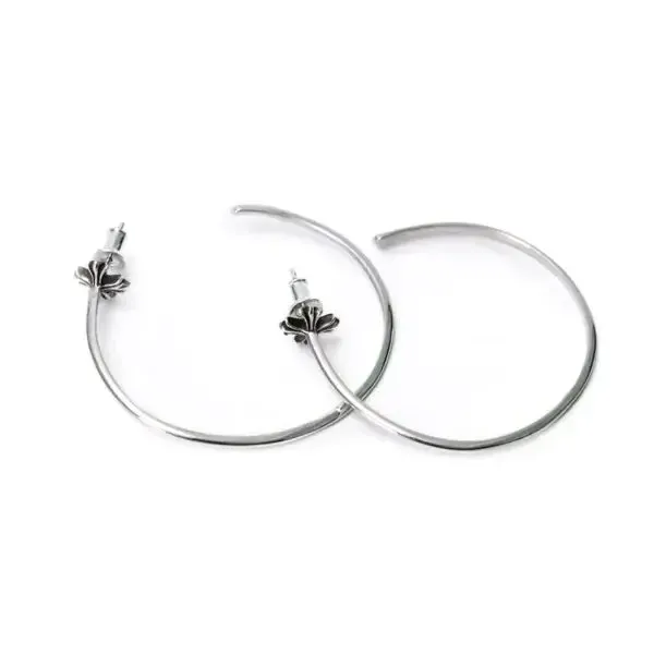 Chrome Hearts Hoop Cross Earrings