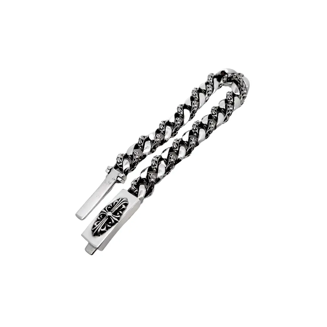 Men's Chrome Hearts Bracelet - Floral Long Cross Bracelet