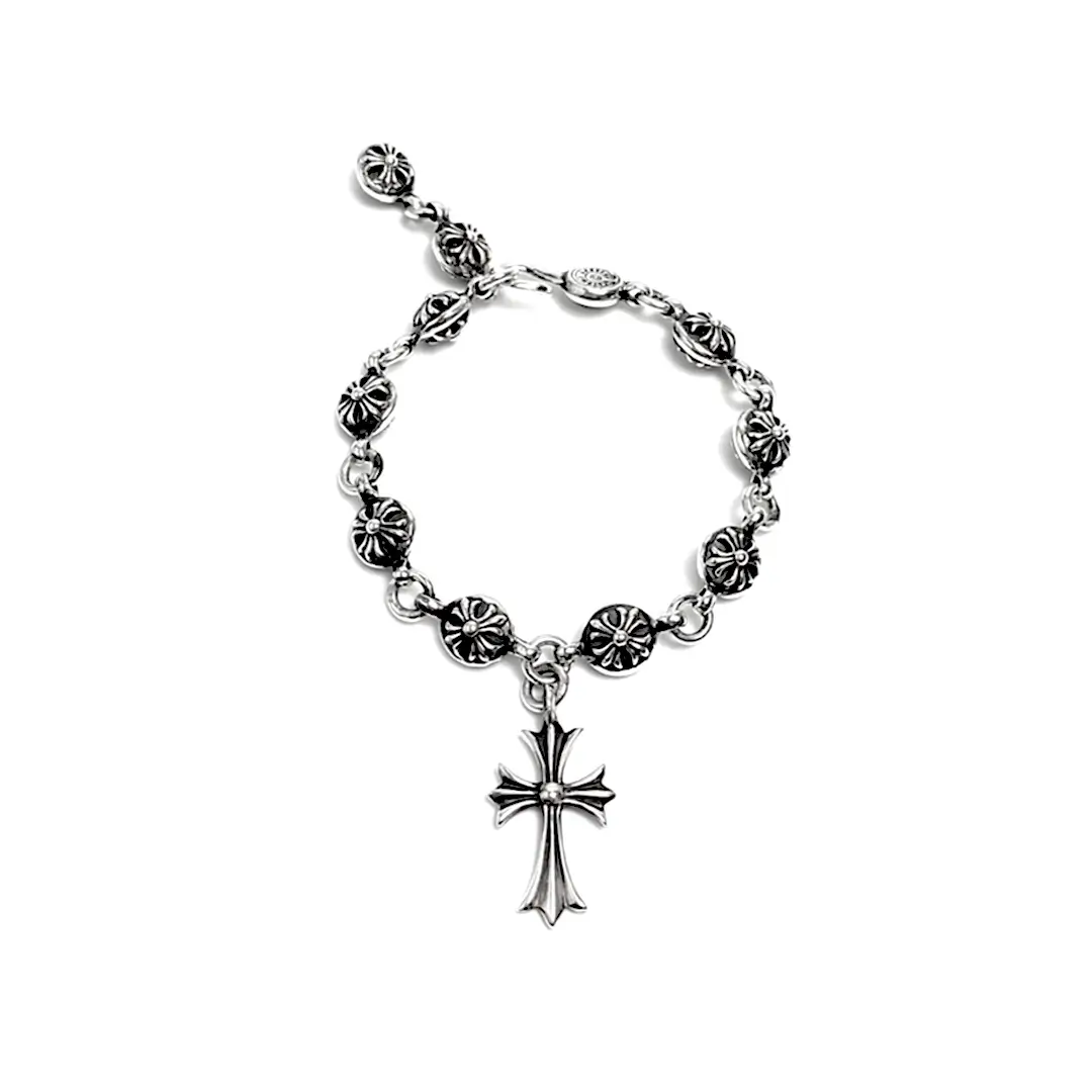 Chrome Hearts Cross Pendant Ball Chain Bracelet