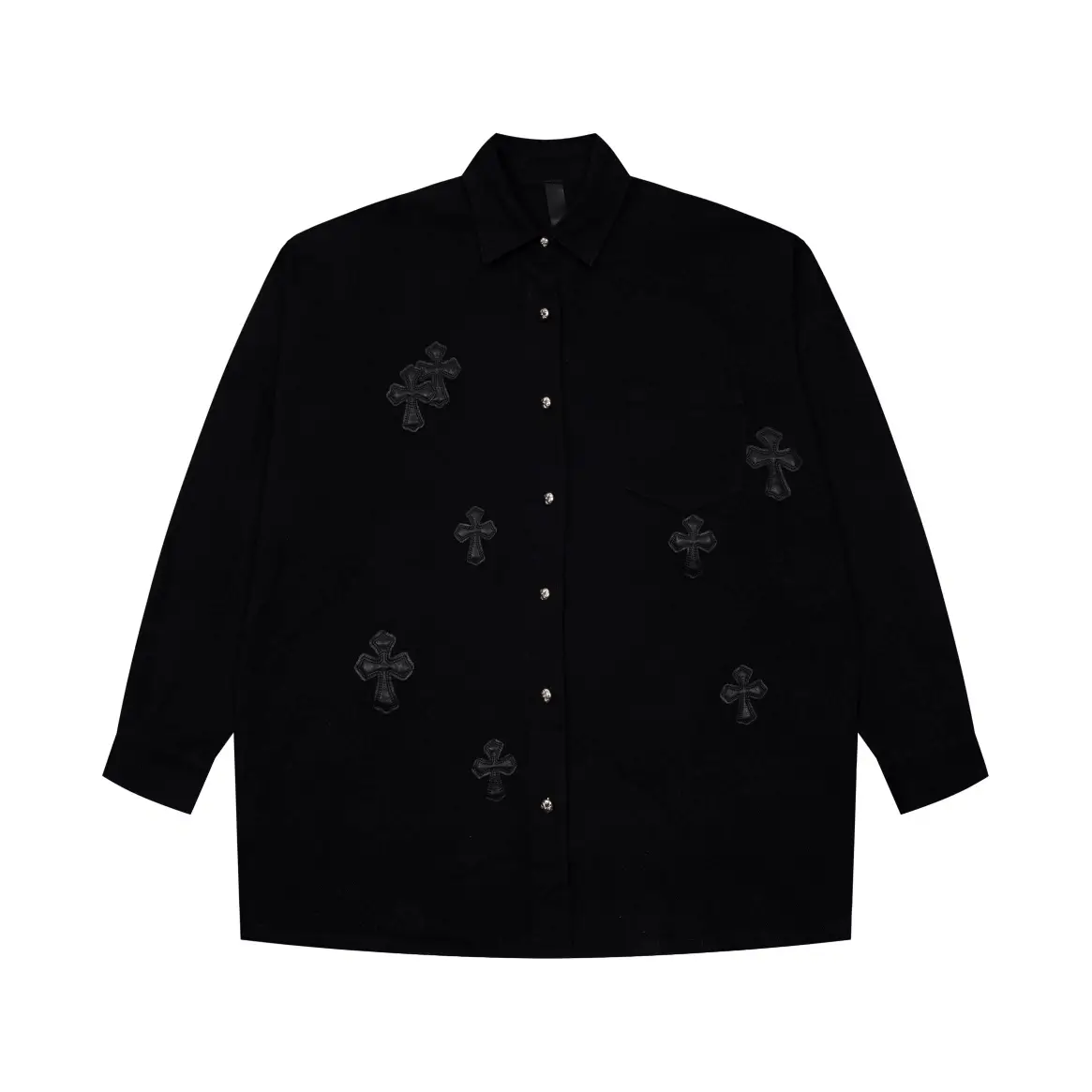 Black Chrome Hearts Shirt Jacket