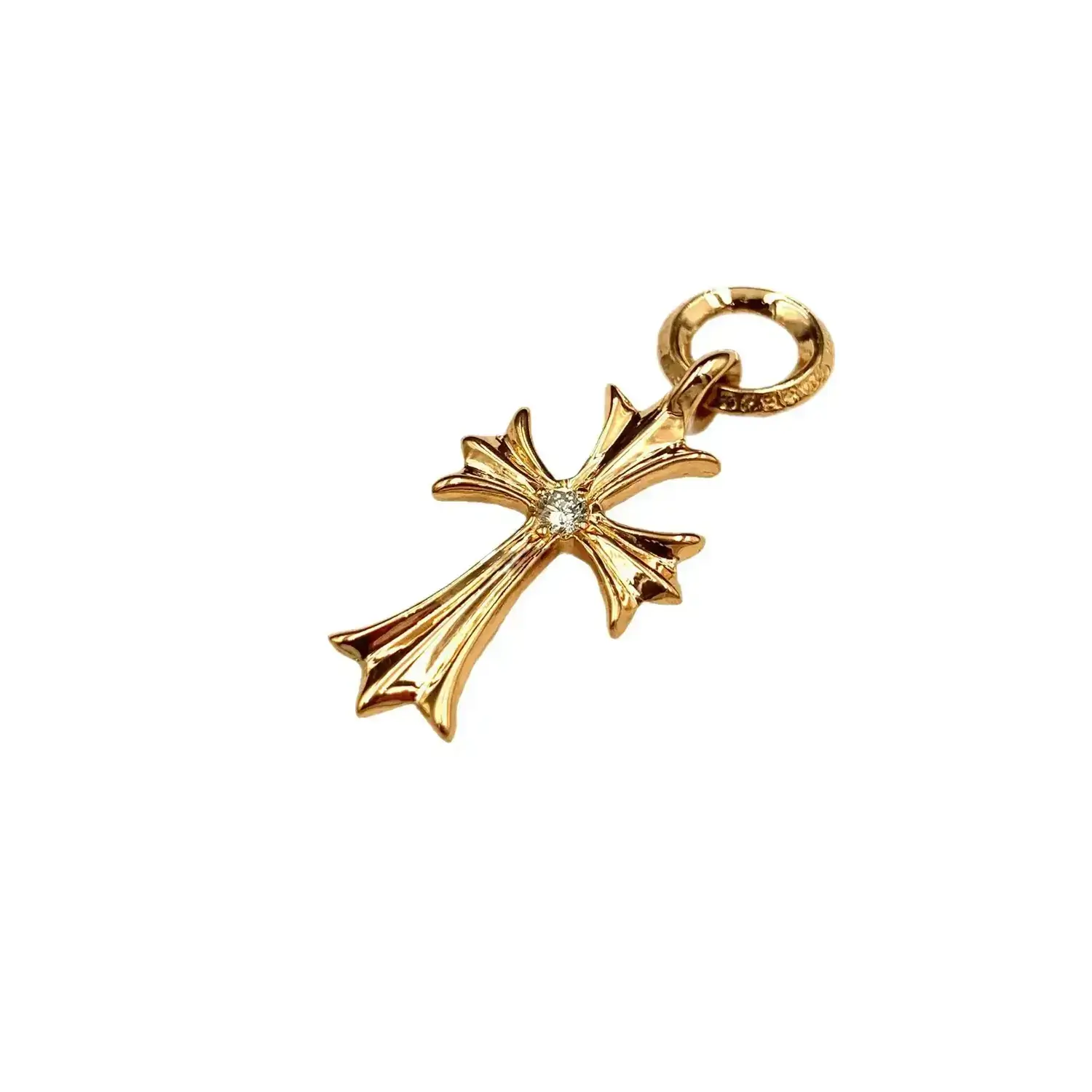 chrome hearts gold pendant - Diamond 22K Cross