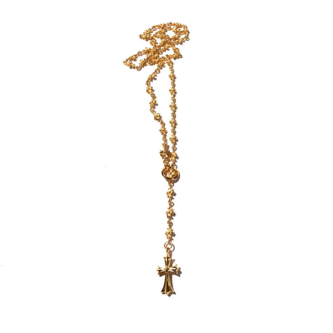 chrome hearts gold chain - 22K Babyfat cross Necklace