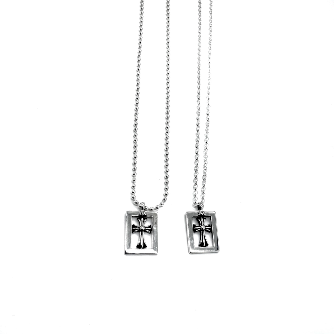 Hollow Frame Cross Necklace Chrome Hearts