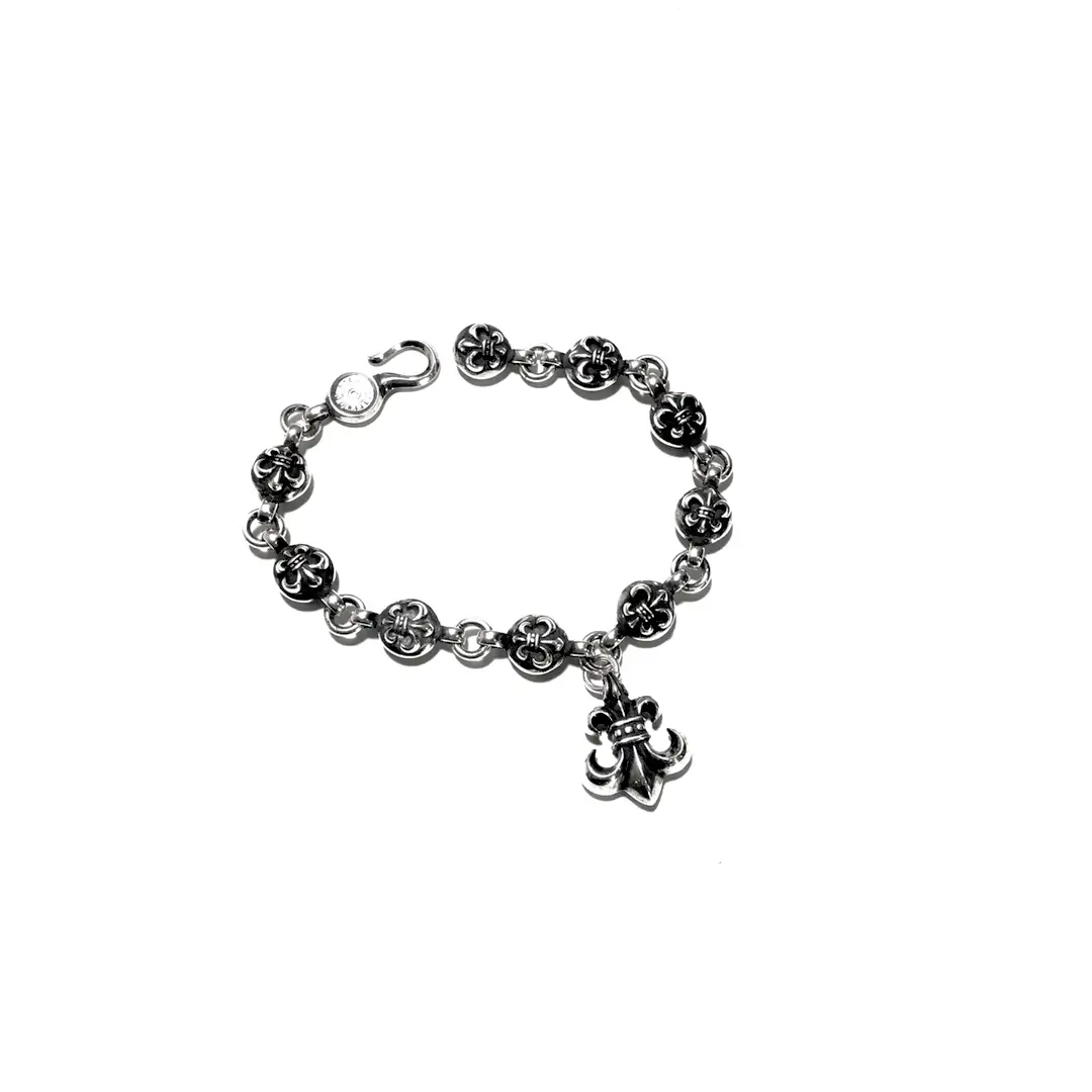 Chrome Hearts BS Fleur Pendant Ball Chain Bracelet