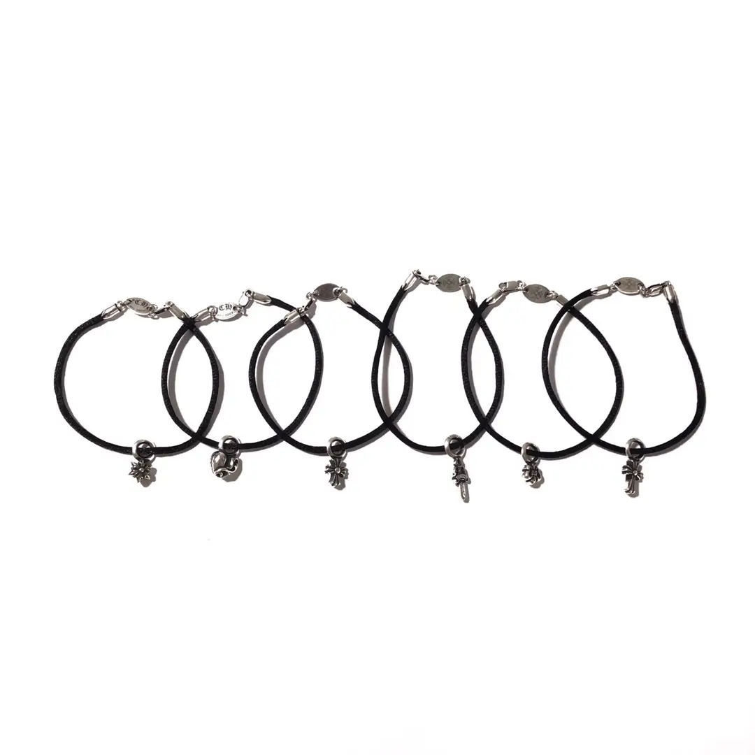 Black Rope Chrome Hearts KZ Bracelet (6 Styles)