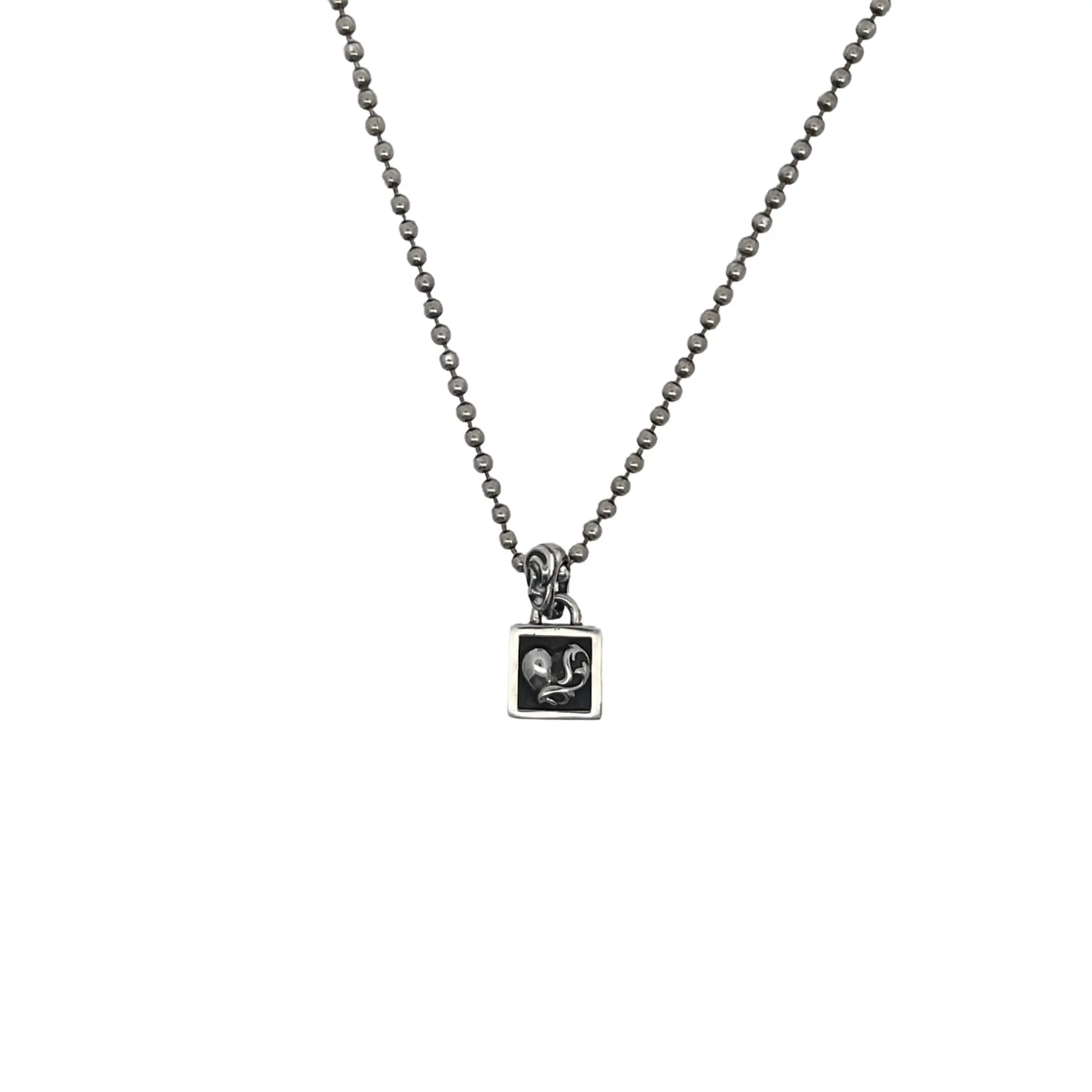 Square Vine Chrome Hearts Heart Necklace