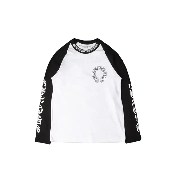 Horseshoe Chrome Hearts Neck Logo Long Sleeve Baseball Shirt