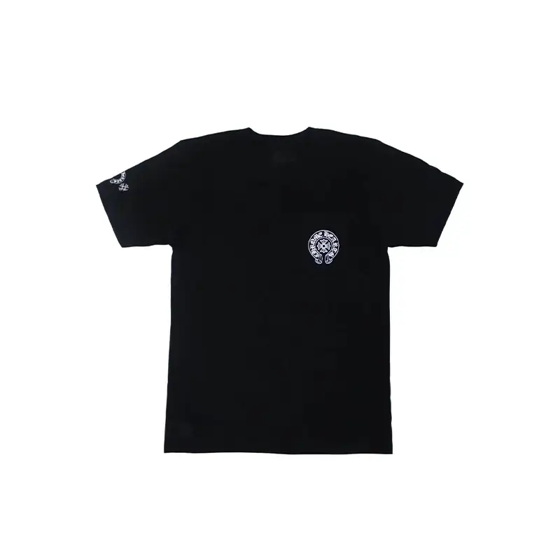 Gradient Circle Logo Chrome Hearts Black T Shirt