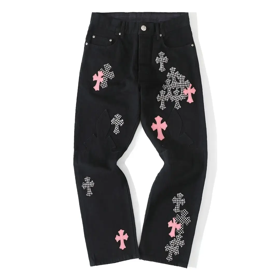 Multicolor Cross Patch Fleurknee Chrome Hearts Jeans