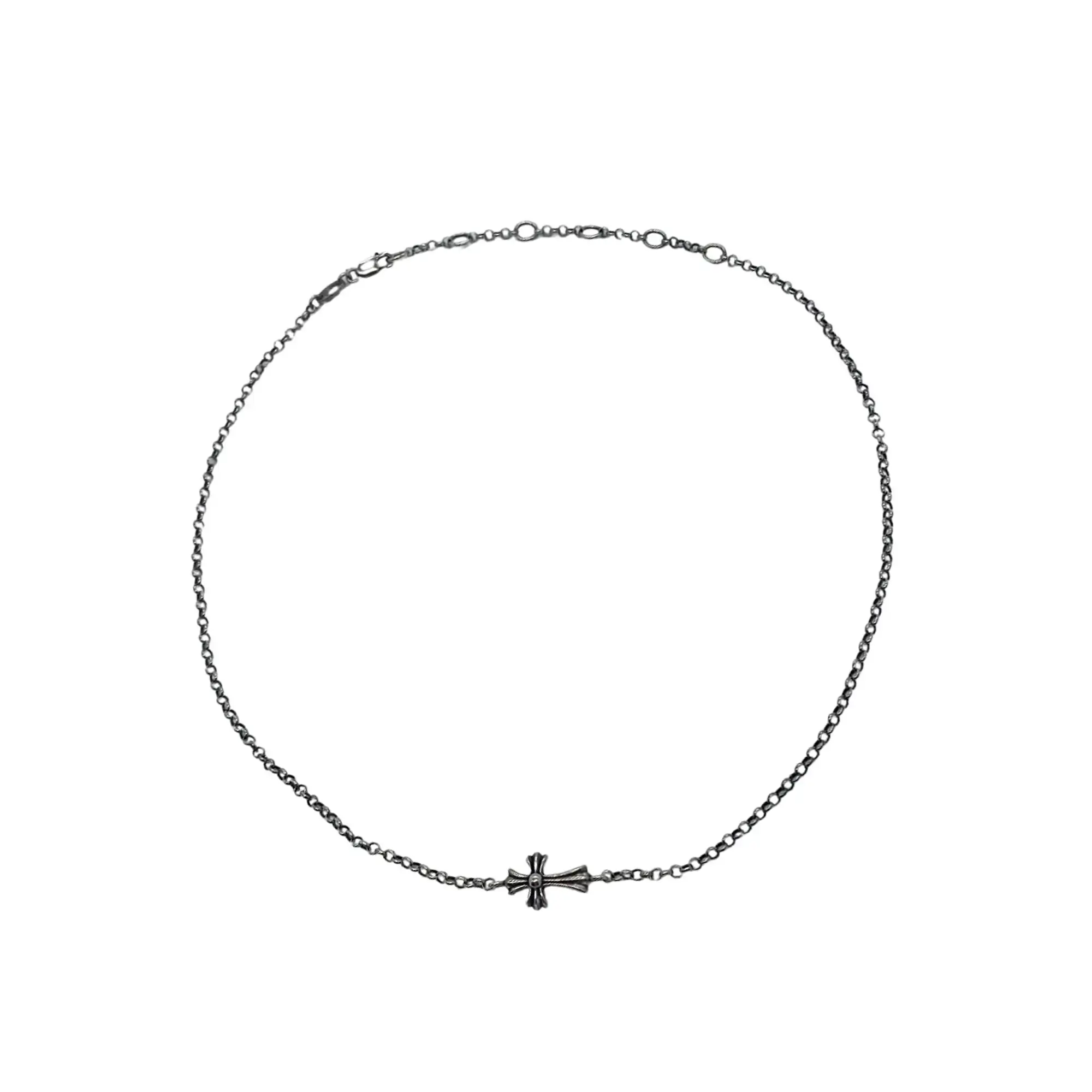 Tiny Cross Chrome Hearts Necklace Women's Men's