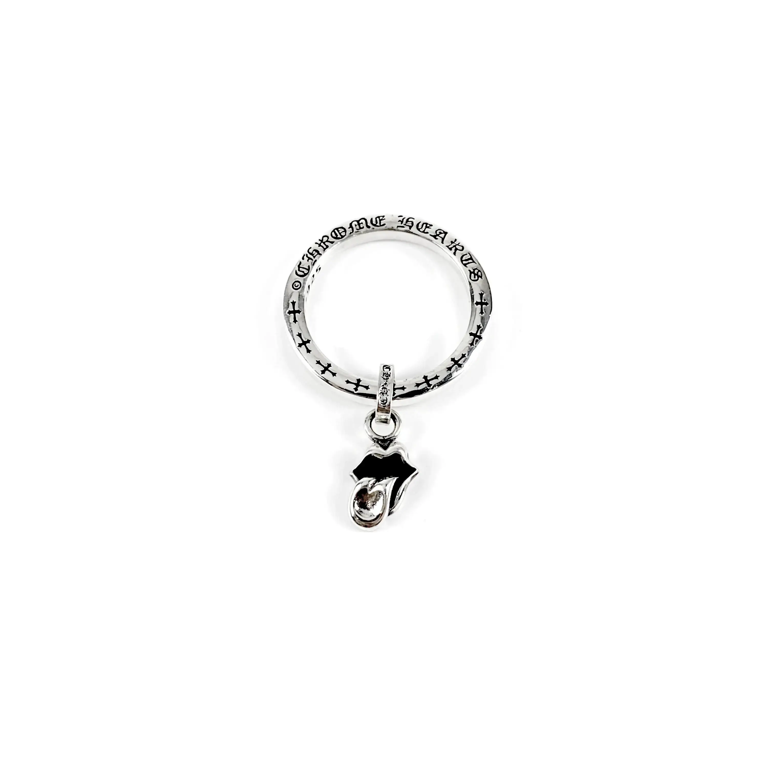 Chrome Hearts Ntfl Rolling Stones Tongue Pendant Ring