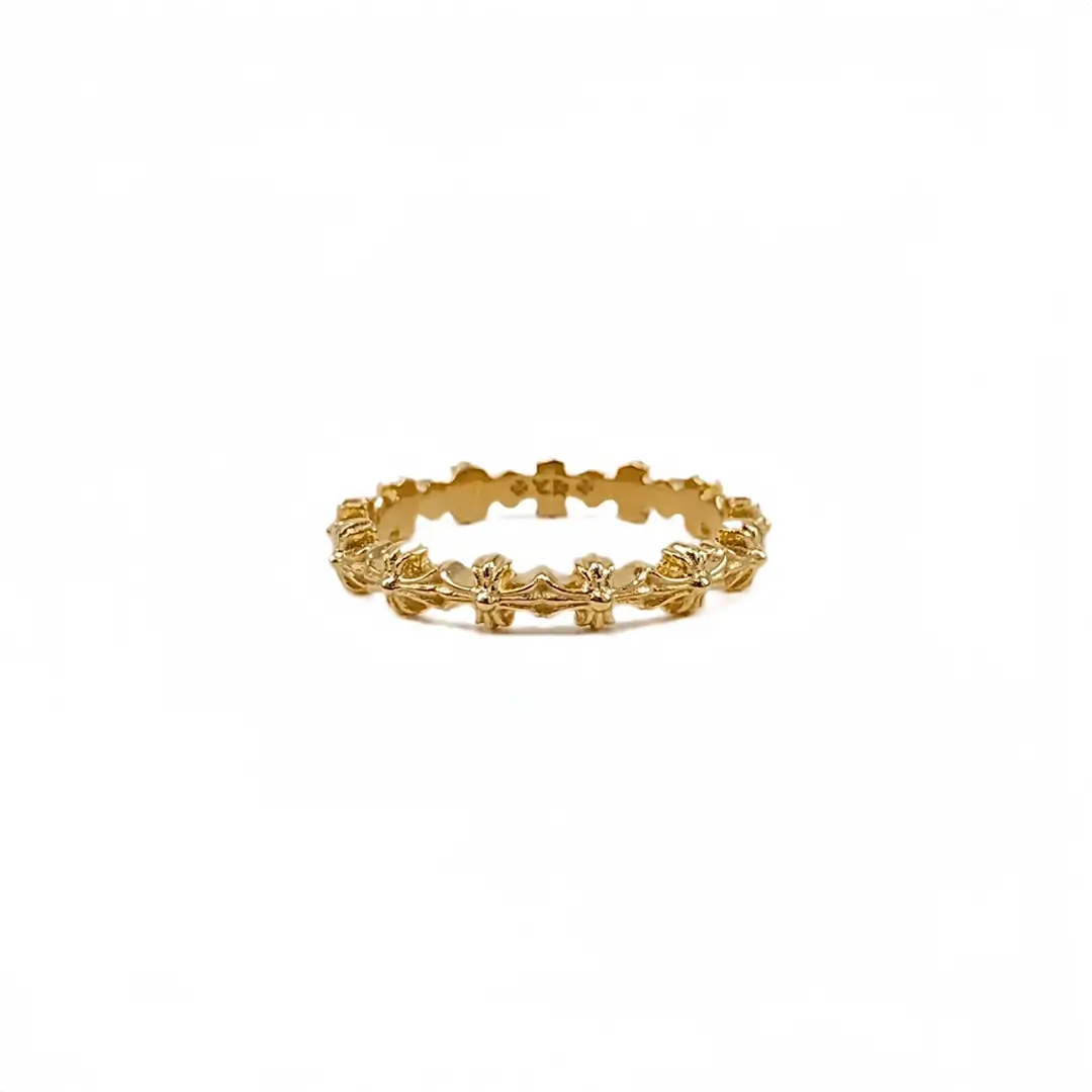 TINY E Chrome Hearts 22K Gold Ring