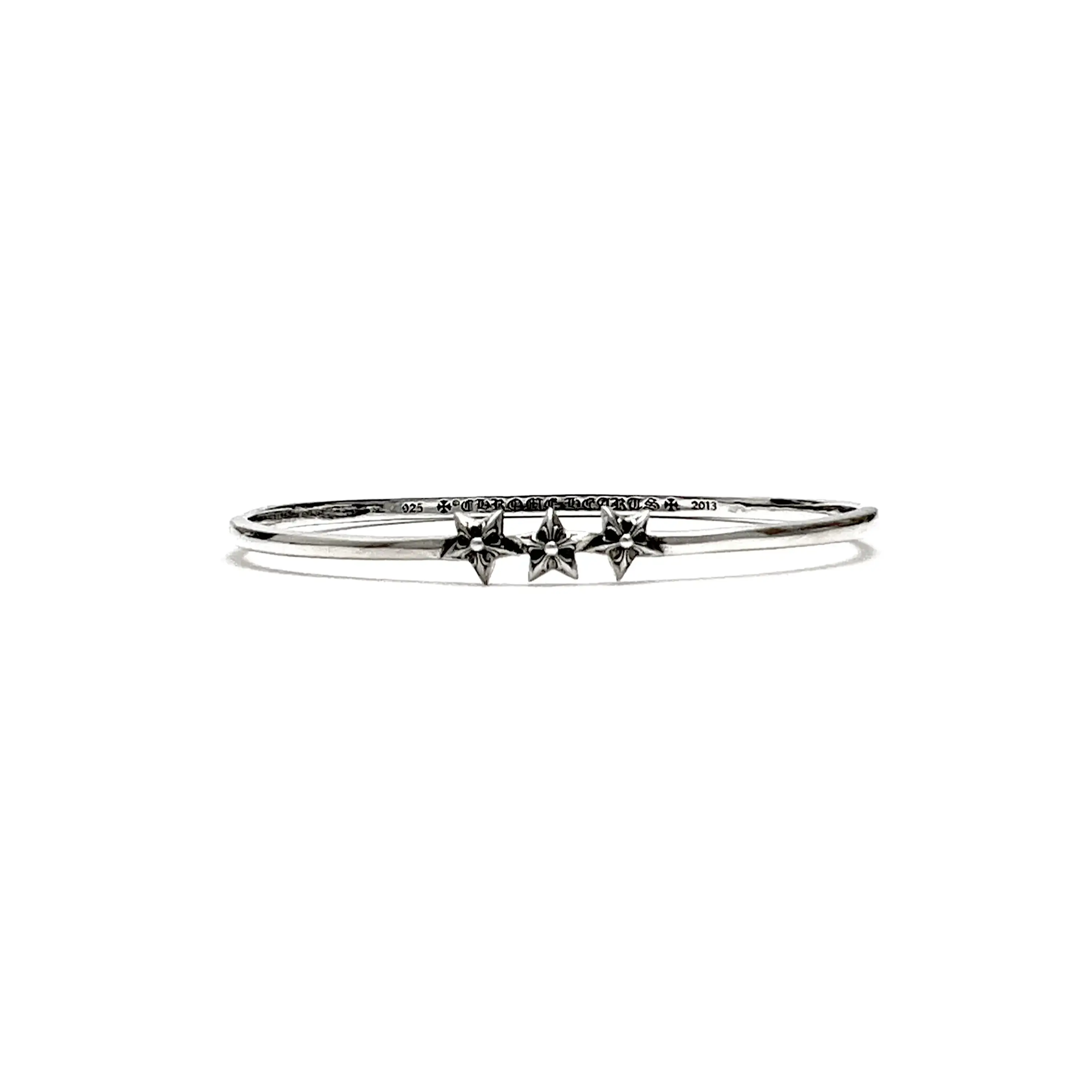 Three Five Pointed Star Chrome Hearts cuff Bracelet