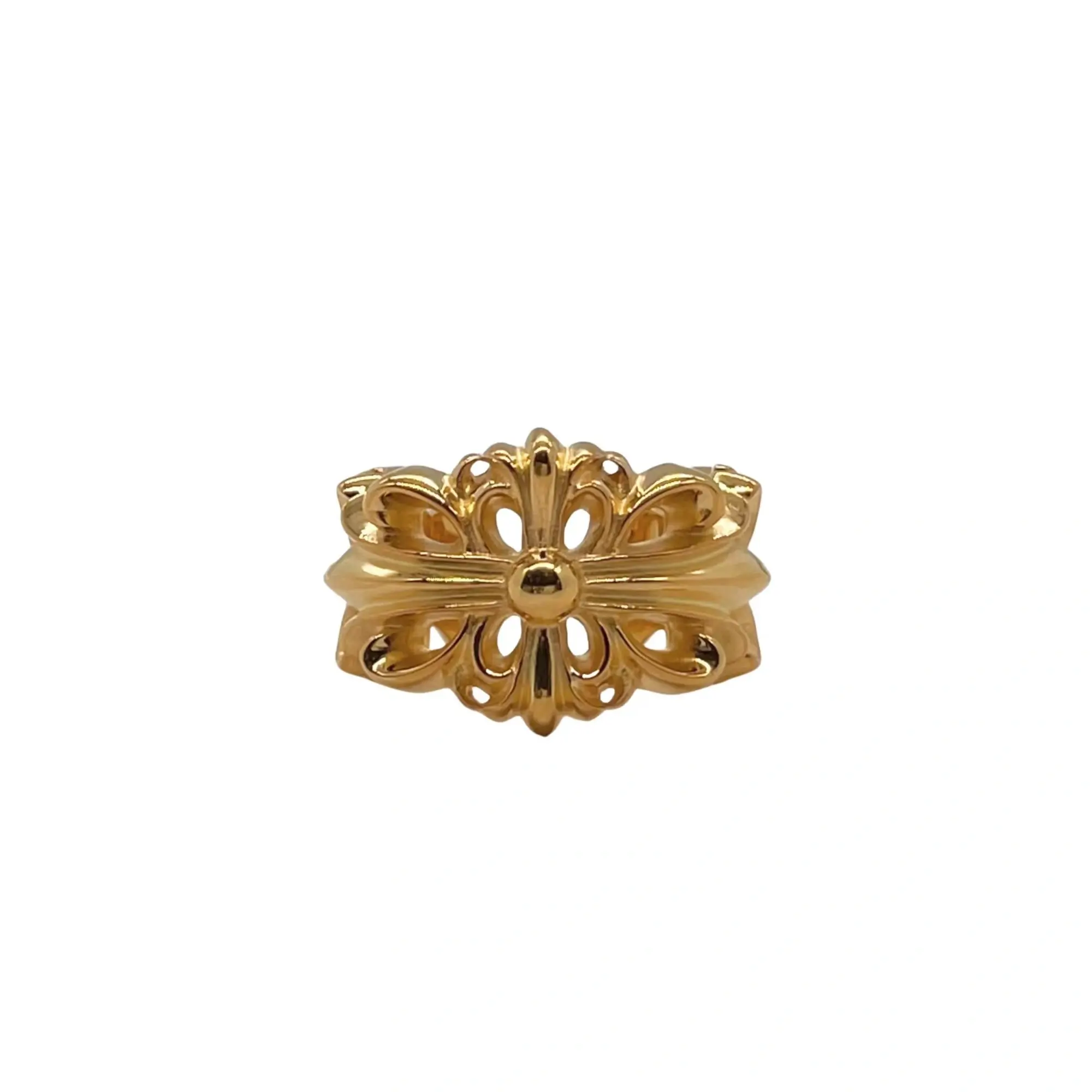 Buy Chrome Hearts New Arrivals online - at 22k Gold Chrome Hearts Double Floral Cross Ring