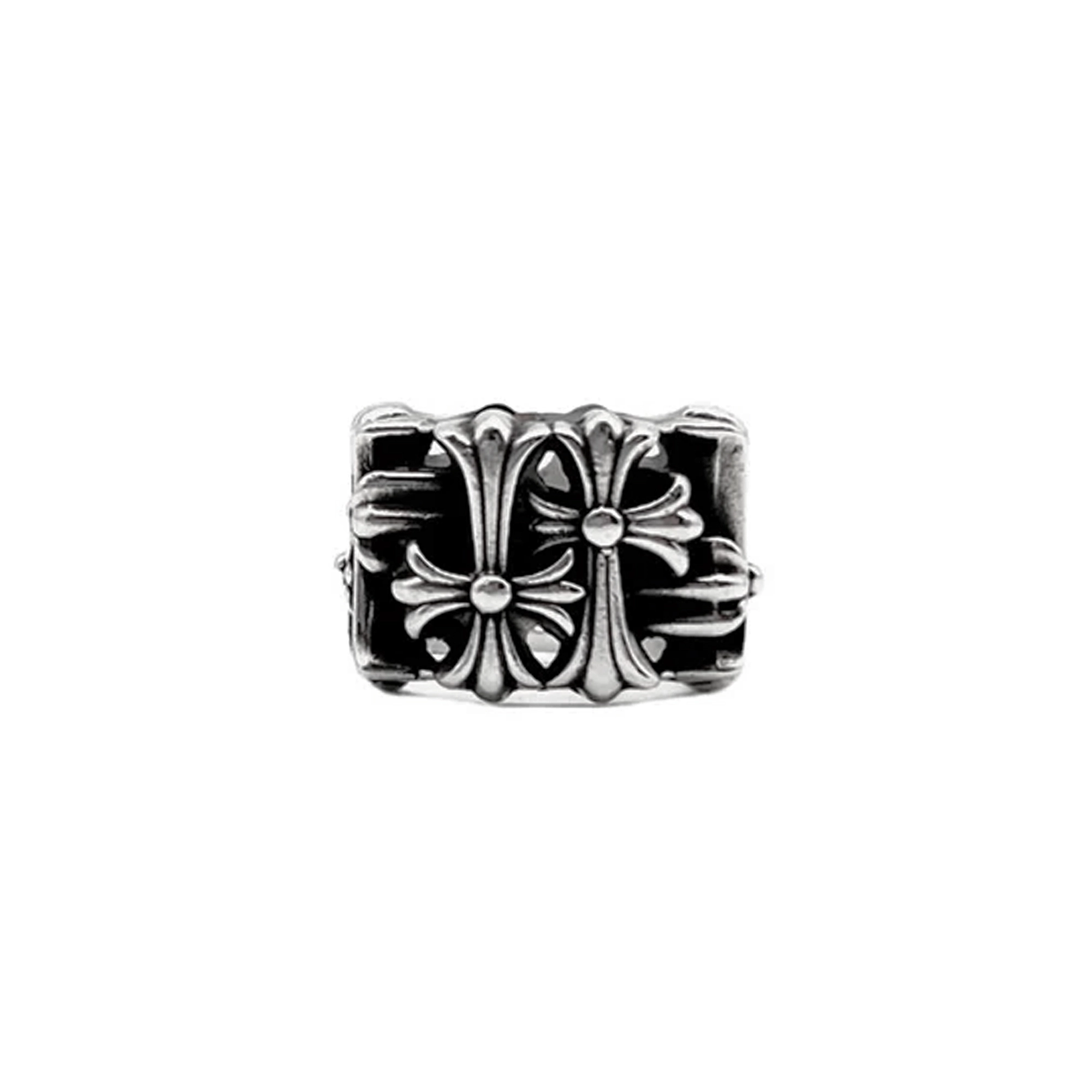 Chrome Hearts Square Cemetery Ring - Edgy Gothic Silver Ring