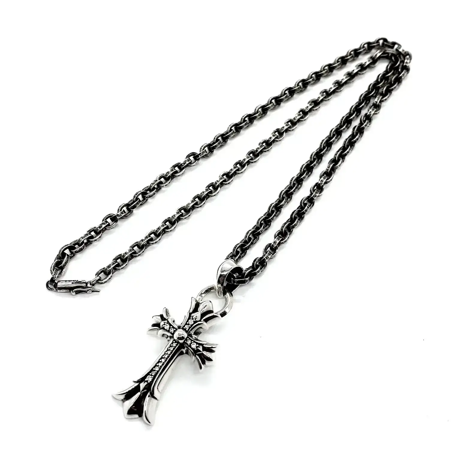 Chrome Hearts Double Cross Diamond Necklace