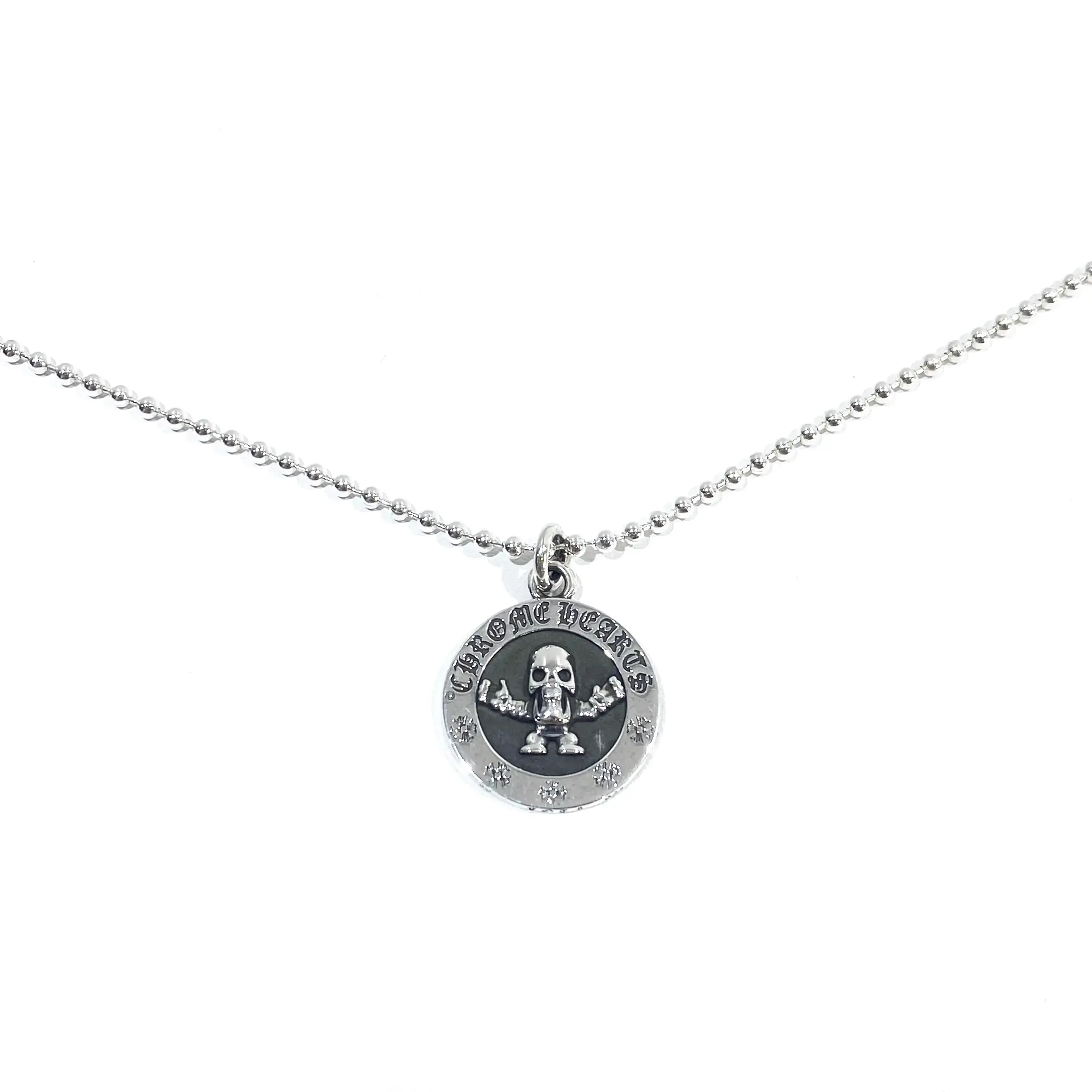 Chrome Hearts Foti Medal Necklace - Gothic Silver Style