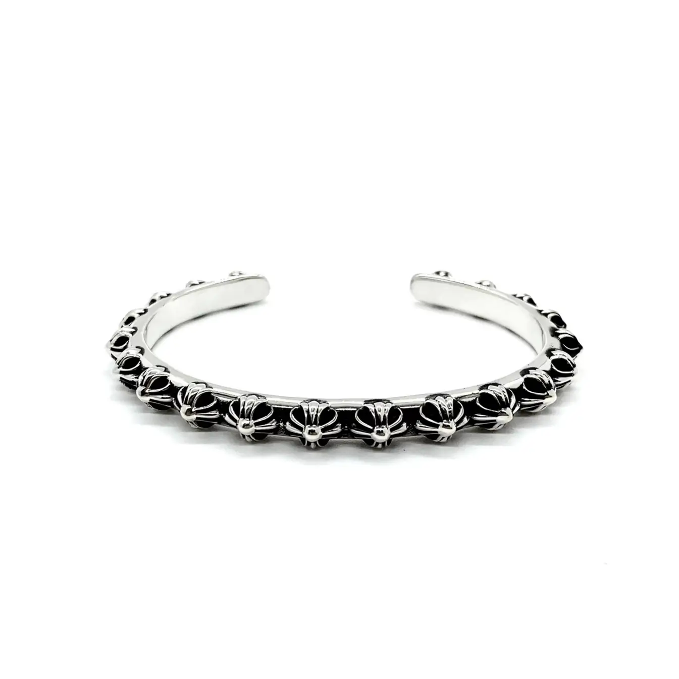 chrome heart cross bracelet