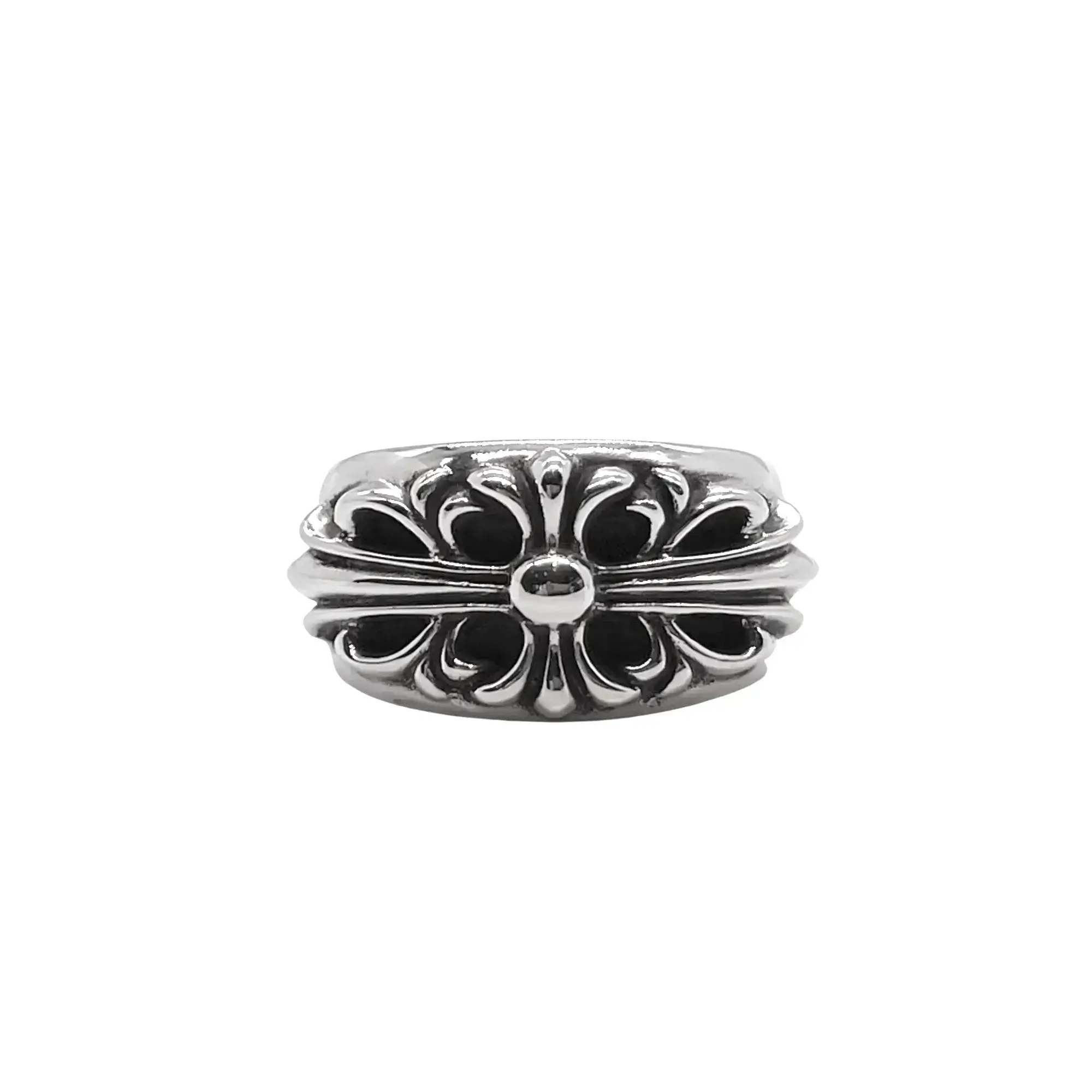 Chrome Hearts Floral Cross Ring - Biker Strength