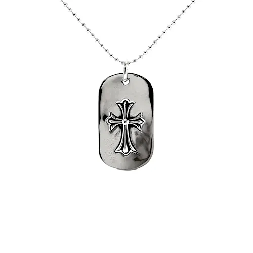 Chrome Hearts Dog Tag Cross Necklace