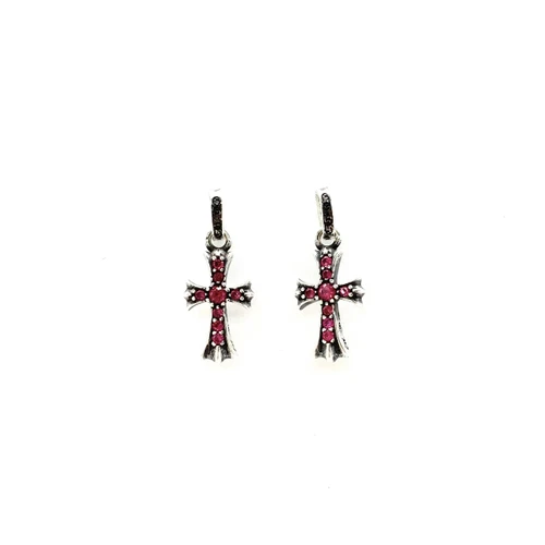 Chrome Hearts Earring - Babyfat Ruby Cross Pendant