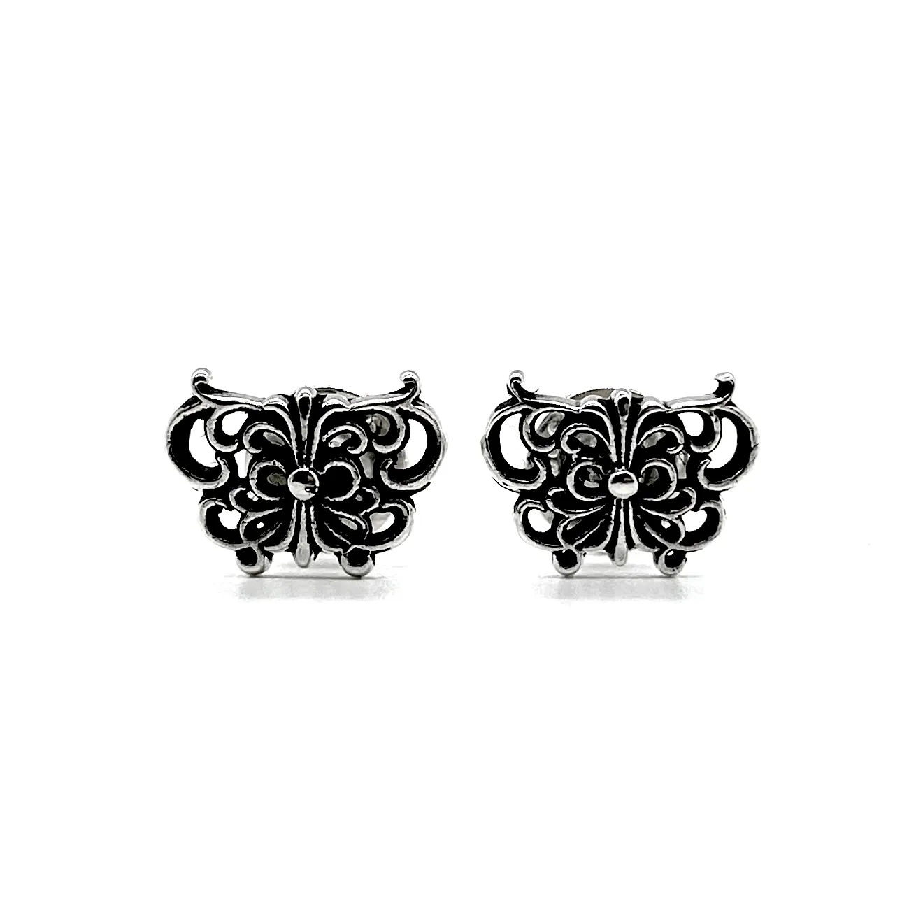 Chrome Hearts Floral Cross Butterfly Earrings