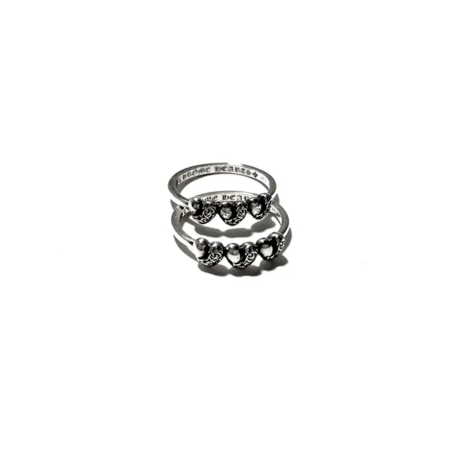 Three Chrome Hearts Heart Vine Ring