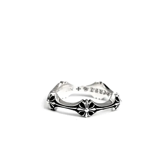 Cross Flower Chrome Hearts Bone Ring