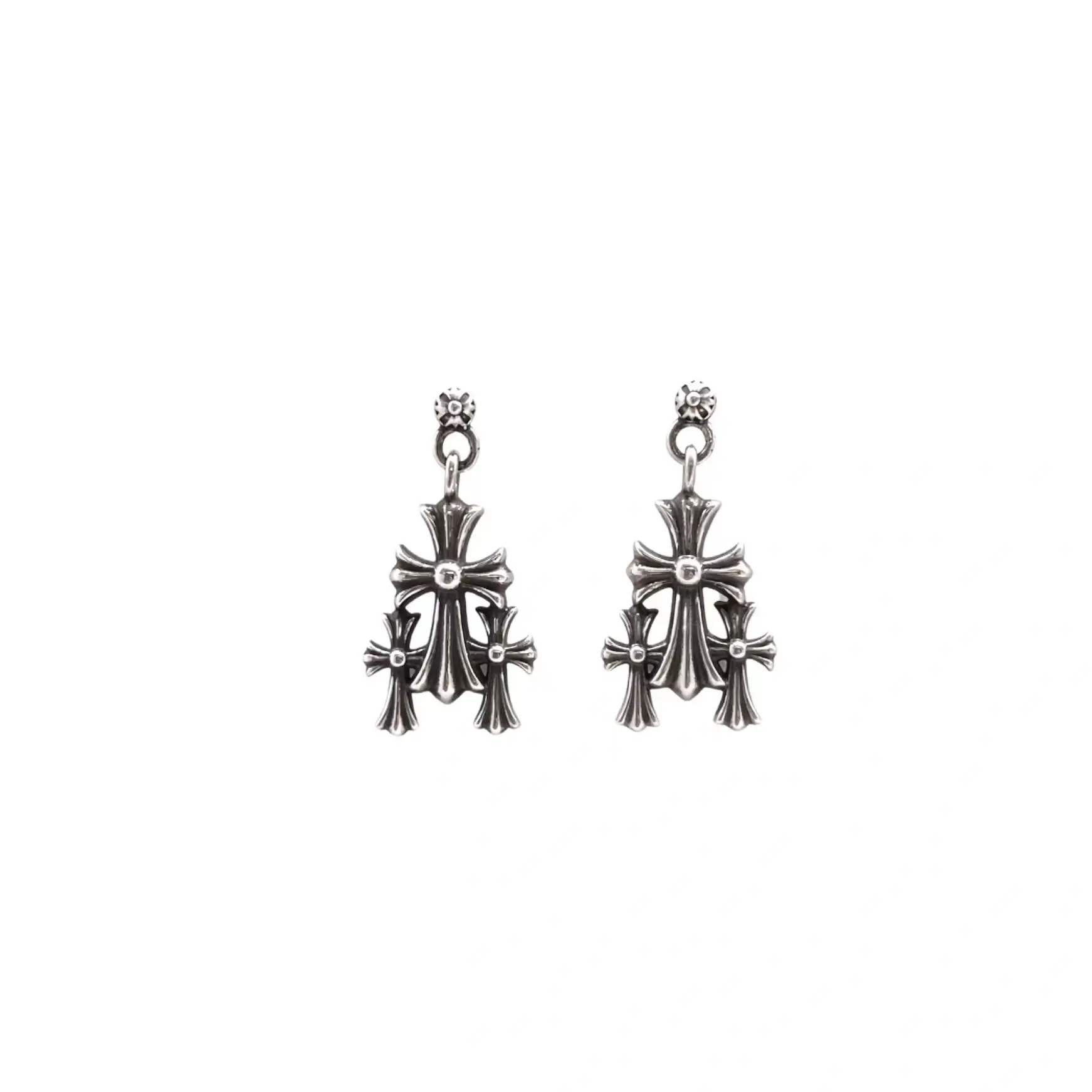 Chrome Hearts Cemetery Cross Earrings