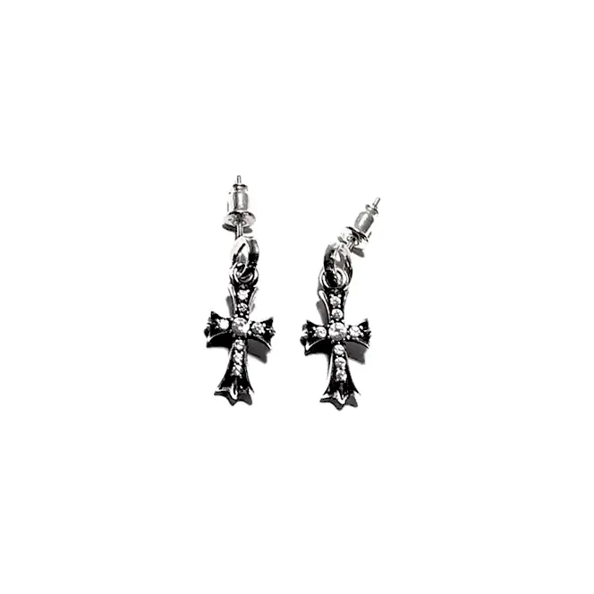 Chrome Hearts Earring Stud - Diamond Babyfat Cross