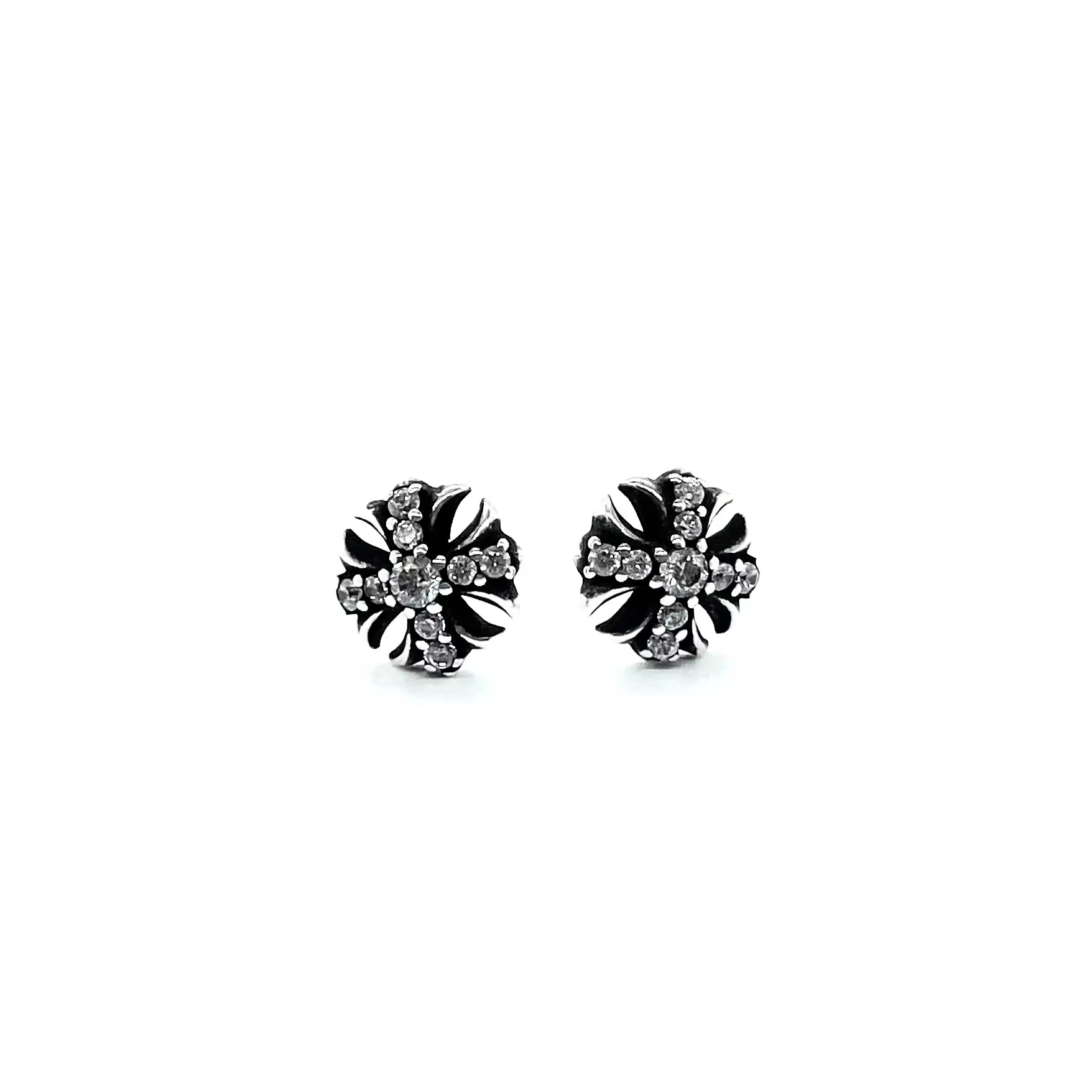 Chrome Hearts Cross Diamond Earrings