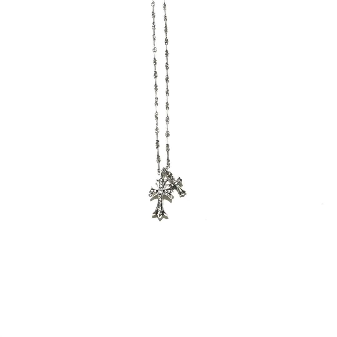 Chrome Hearts Babyfat Diamond Cross Necklace