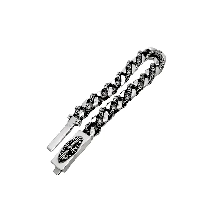 Men's Chrome Hearts Bracelet - Floral Long Cross Bracelet