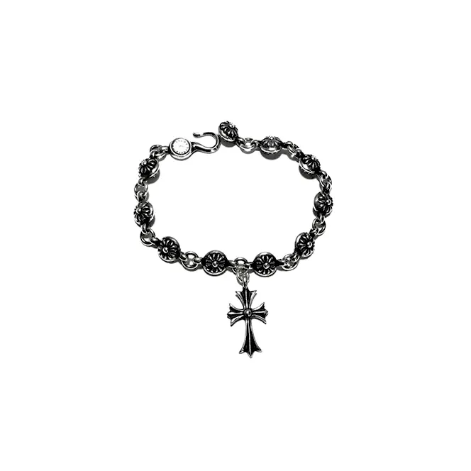 Chrome Hearts Cross Pendant Ball Chain Bracelet