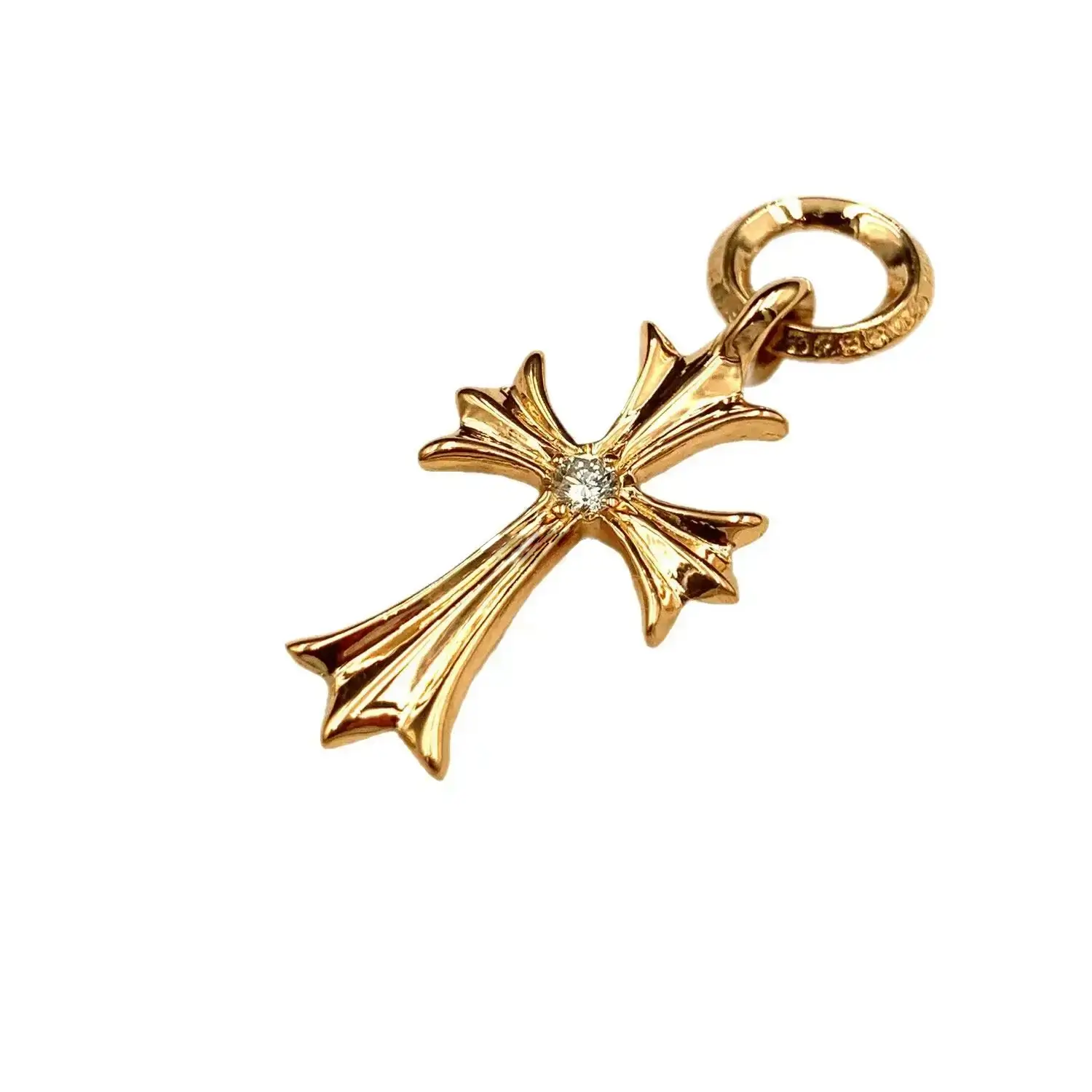 chrome hearts gold pendant - Diamond 22K Cross