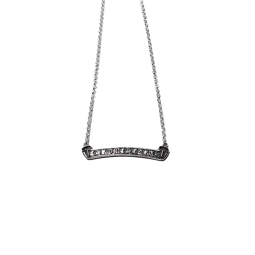 chrome hearts tag CH Logo Scroll Necklace