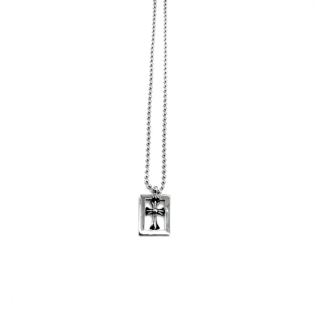 Frmd Opn Bbyfat Cross Necklace Chrome Hearts