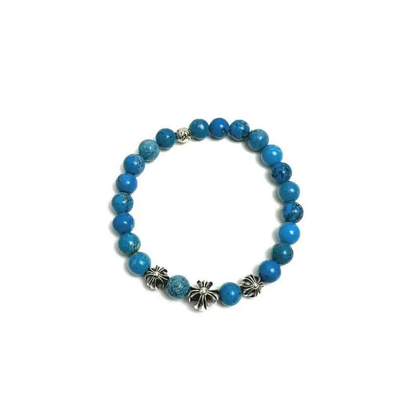 The Chrome Hearts Turquoise Cross Bead Bracelet