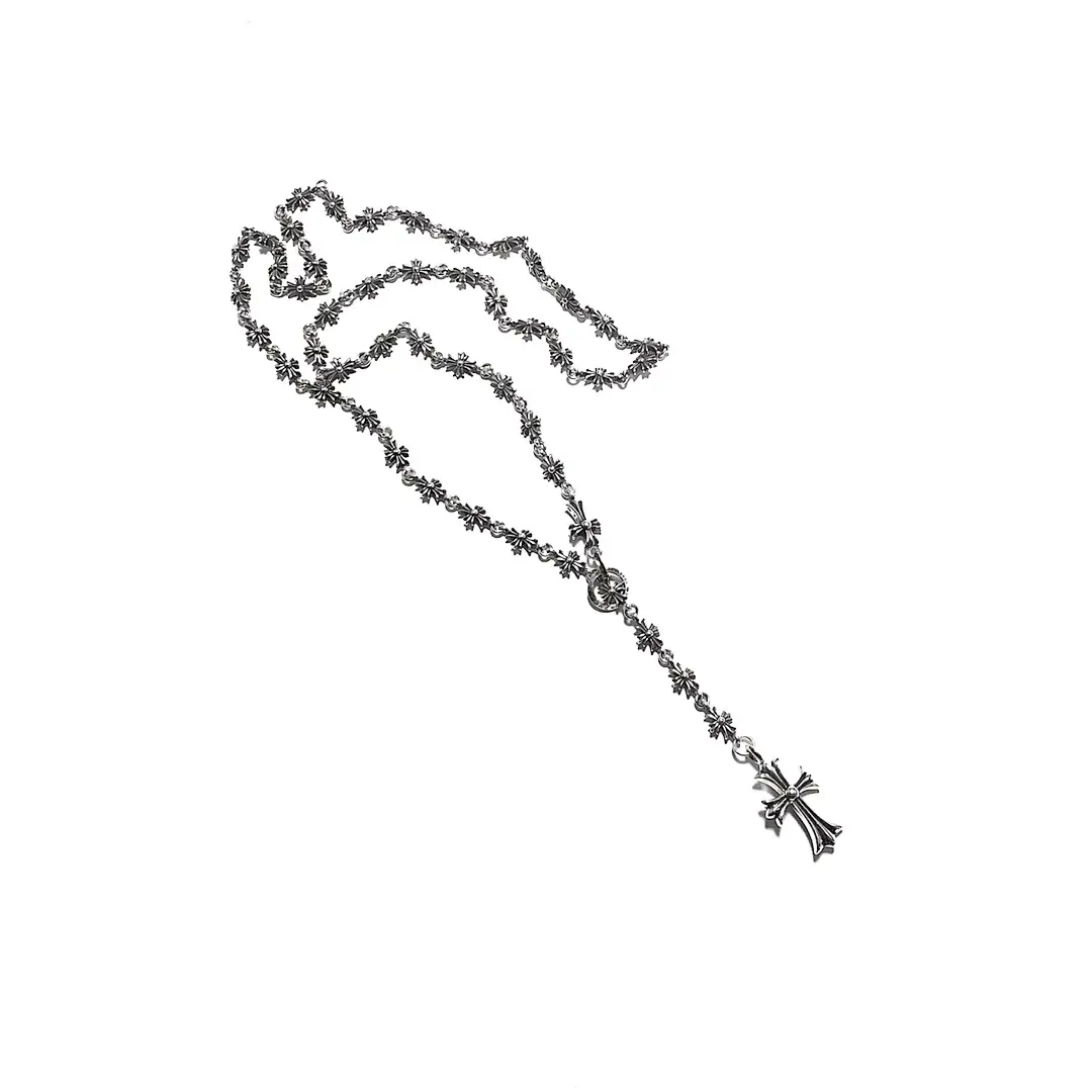 Tiny E Chrome Hearts Choke Chain Necklace
