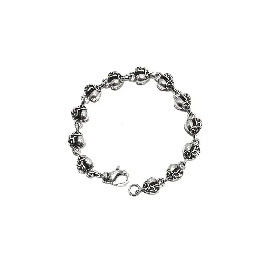Chrome Hearts Heart Bracelet - Fashion Silver Chain Design