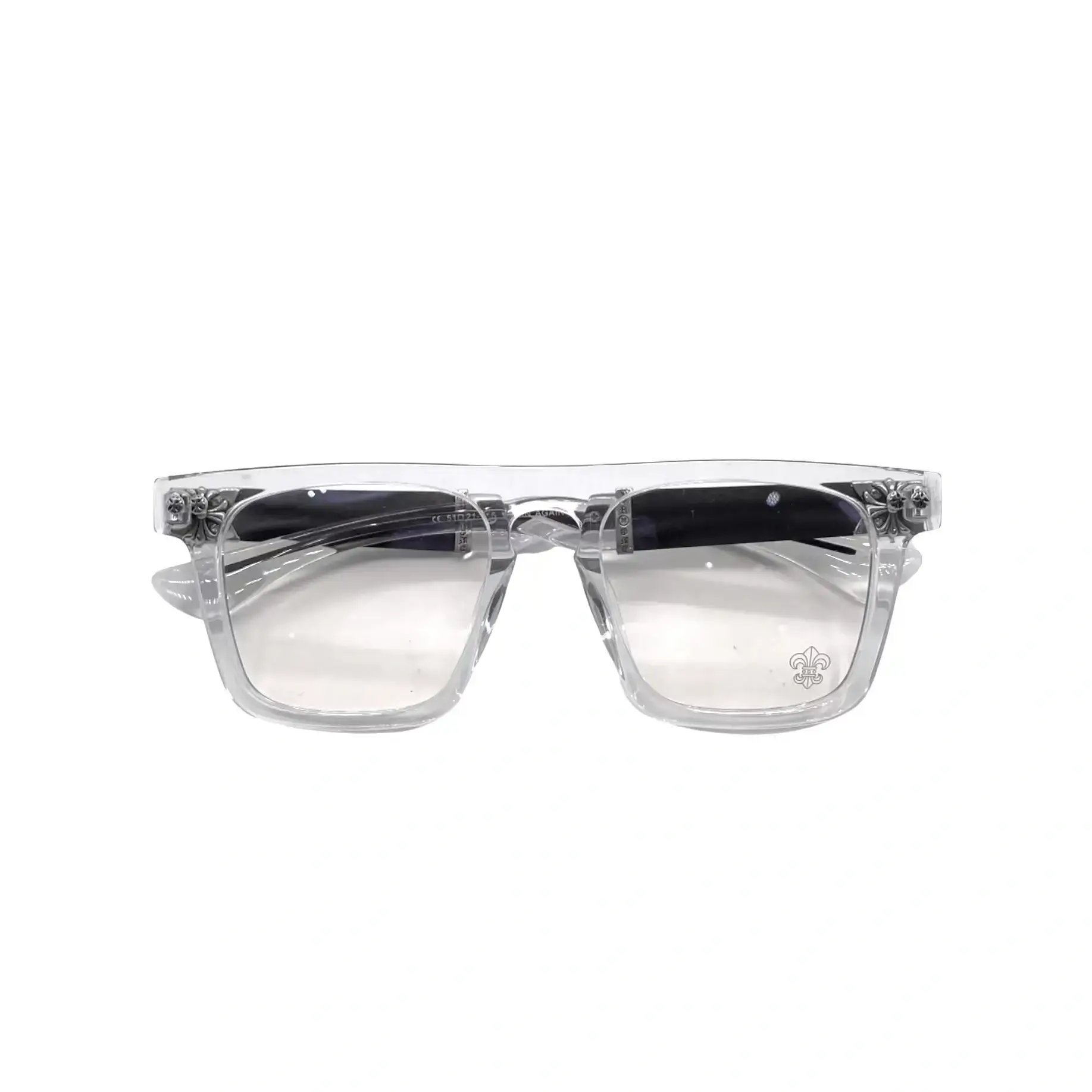 Cross Chrome Hearts Clear Frame Glasses