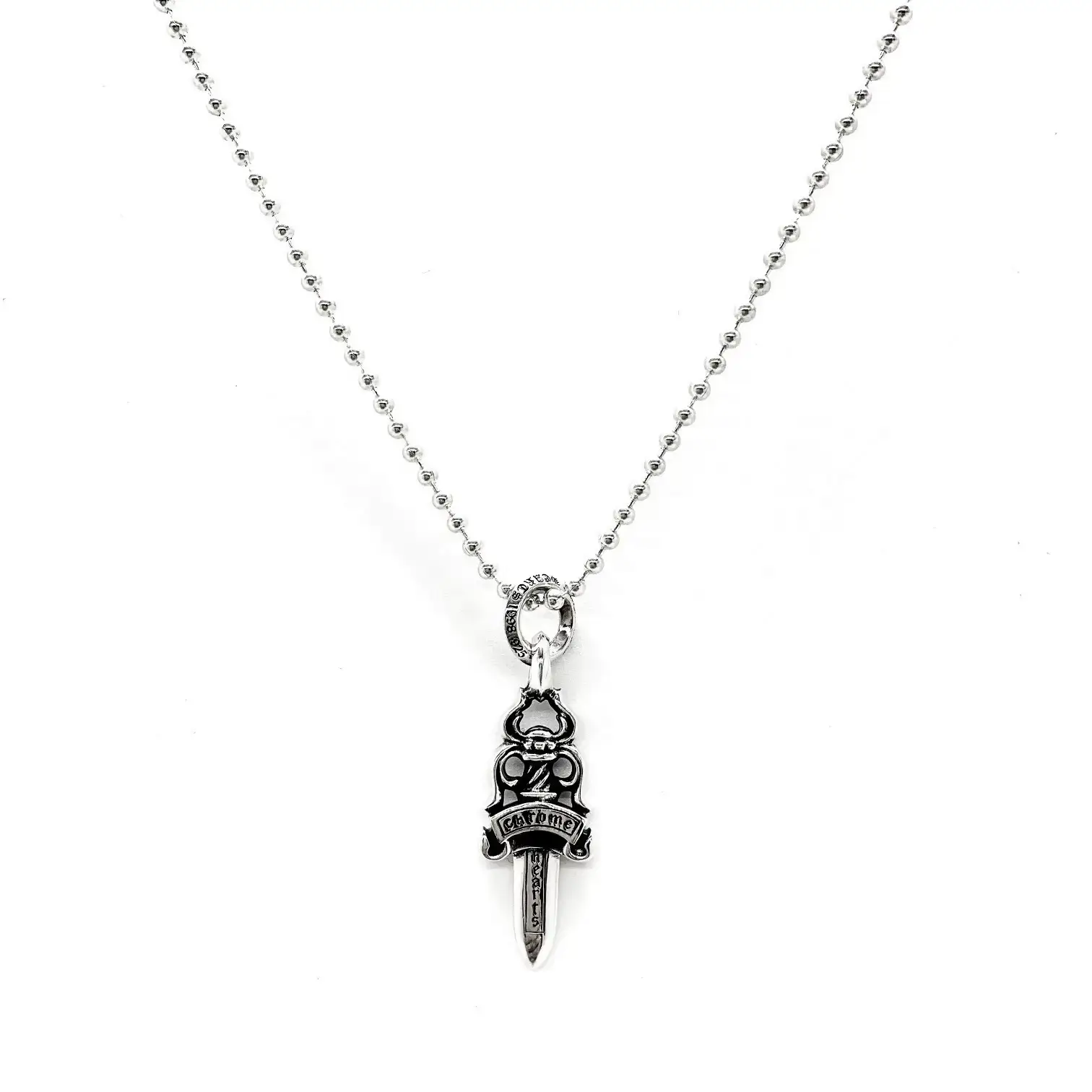 chrome hearts dagger chain Letter Ring Necklace (small)