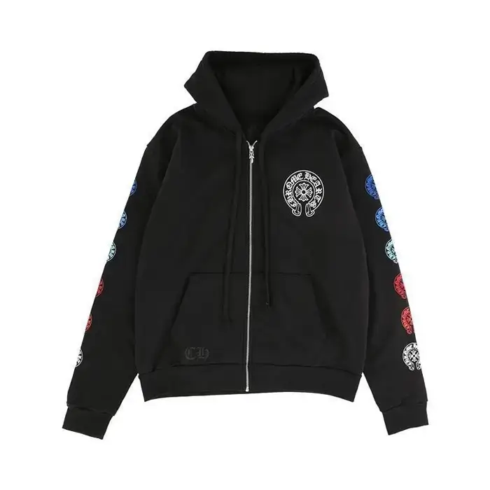 Multi Color Horseshoe Chrome Hearts Zip Hoodie