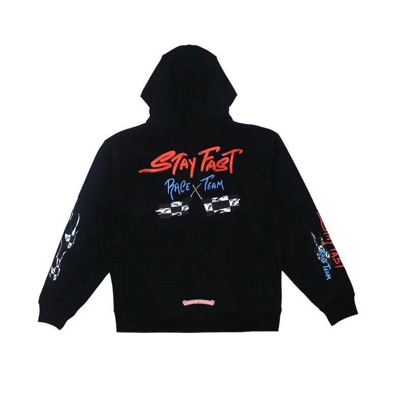 MATTY BOY STAY FAST RACE TEAM Black Chrome Hearts Hoodie