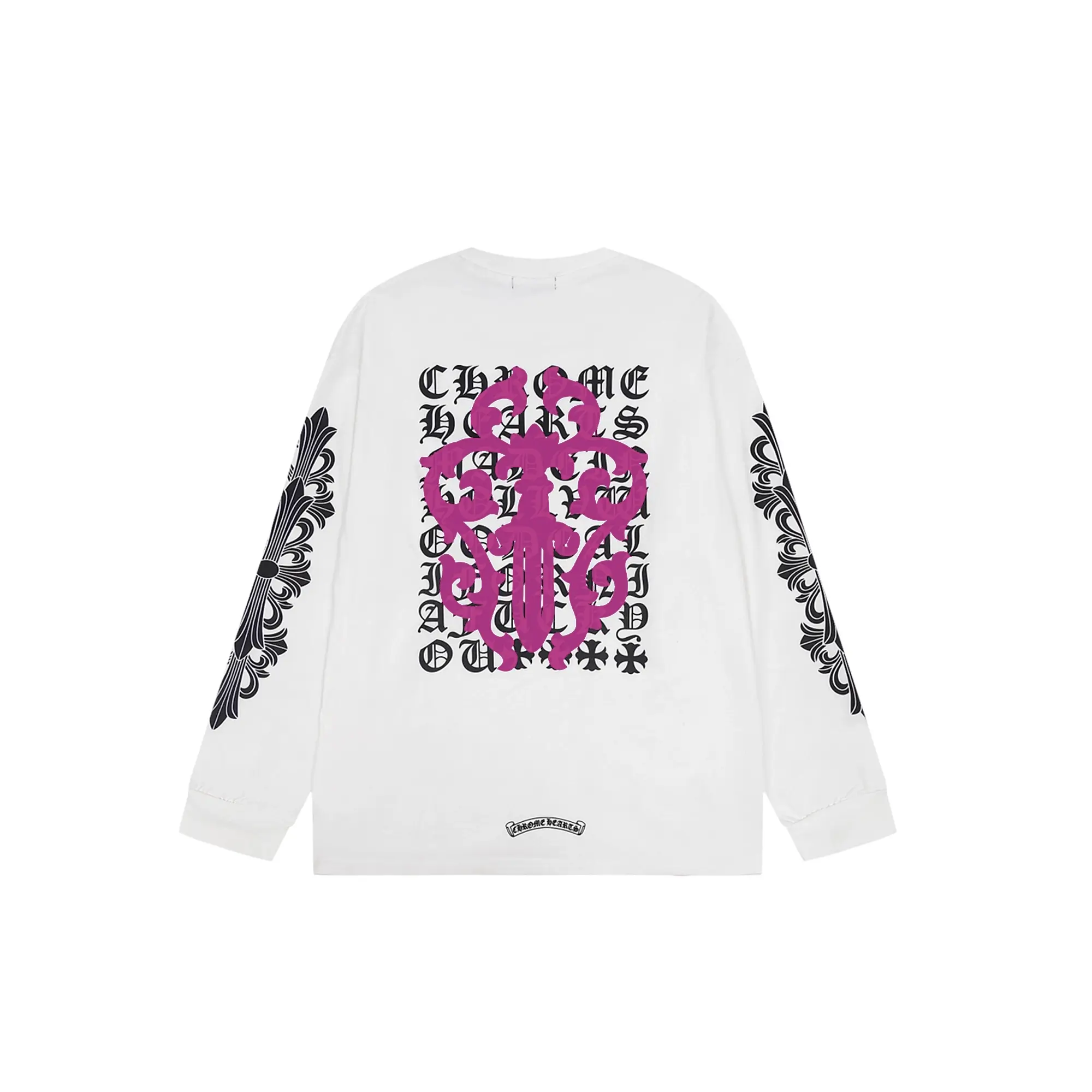 Eye Chart Dagger White Chrome Hearts Long Sleeve Shirt